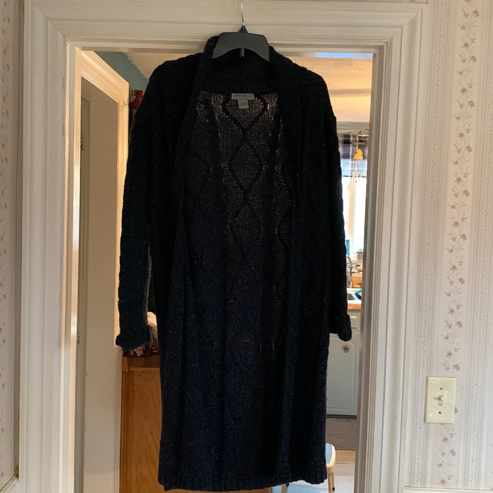 Blue knit Eddie Bauer knee length sweater